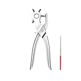 jyibinee 1 Set Hole Punch Plier Multipurpose High Hardness Rotating Clothing Belt Faux Leather Punch Tool for Home Belt Hole Punch
