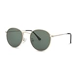 Pro Acme Small Round Metal Polarized Sunglasses for Women Retro Designer Style