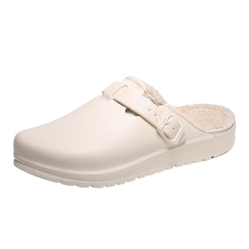 Chaussures d'intérieur beige en taille 42 EU pour homme et femme en hiver