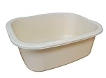 11 Litres Washing Up Bowl Rectangular Plastic Multi-Purpose Basin Mixing Sink Tidy Organizers (Cream)