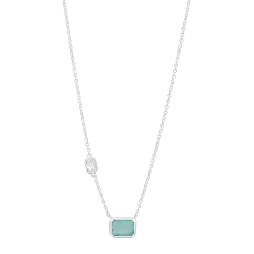 Silpada 'Intergalactic' Lab-Created Opal And Cubic Zirconia Necklace In Sterling Silver, 18" + 2" #TOP23