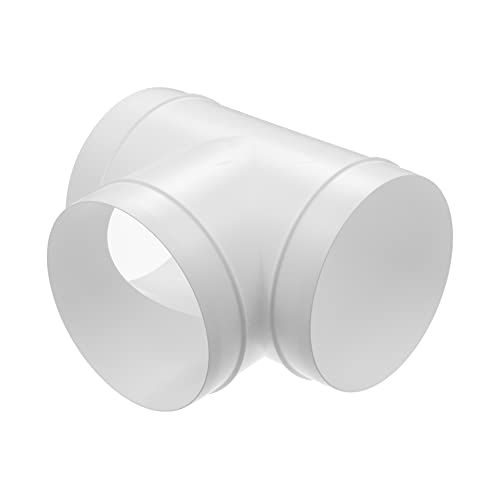 Repa Market Blanco 150 mm de diámetro en T juntas de 3 vías – Divisor de canal para secador de ventilador de escape – Conexión de manguera de canal de 3 vías