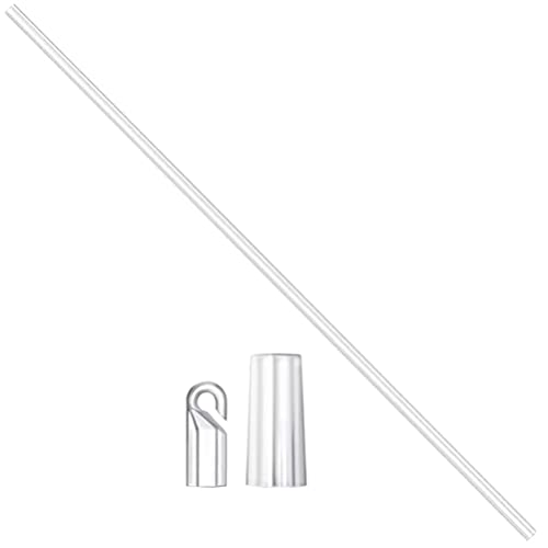 Blinds Stick Hook 24inch Transparent Fiberglass Blind Wand, Long Vertical Blinds Replacement Parts Blinds Stick with Hook and Handle Blind Tilt Wand