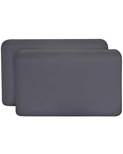 Kissenbezug 25x40 Dunkelgrau Doppelpack, Perfekt für VOLAR Reise-Kissen, Baumwolle (Double Jersey), Bügelfrei & trocknergeeignet, Kissenhüllen 2er Set mit Reißverschluss, Oeko-Tex Zertifiziert