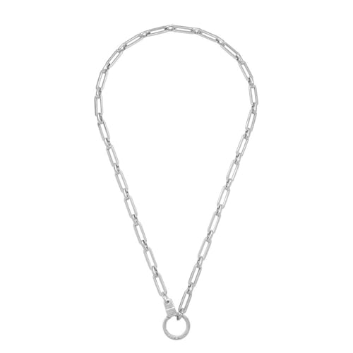 Air & Anchor Cuff Keeper Front Clasp Necklace, Ring Keeper Necklace Women & Men, Water/Sweat Resistant, Tarnish Proof & Hypoallergenic in Polished Stainless Steel or Gold Tone