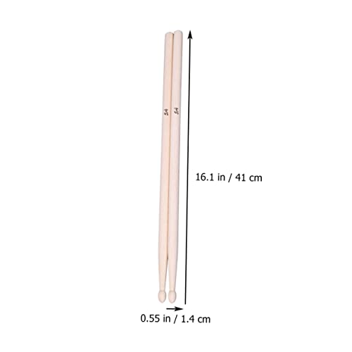 Baquetas de Madera Maple 2 Pares para Batería Beige miniatura 3