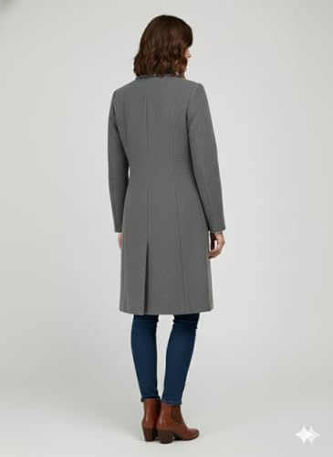 Image of HAUTEMODA Women's Winter Coat Trench Long Sleeves Over Coat With Pocket single Breasted