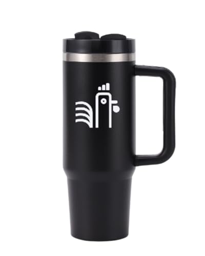 KIKIRIKIT - termo Acero Inoxidable 1,18L- Mantiene el agua fría 4 horas y el café caliente 1 h - con pajita reutilizable - libre de BPA - apto Para Lavavajillas (Negro)