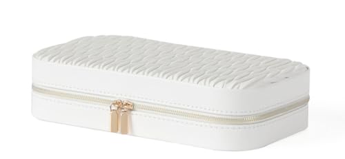 Lolalet 旅行用ジュエリーオーガナイザー ジュエリー収納ケース ポケット付き イヤリング ネックレス ブレスレット リング ジッパー付き収納ポーチ レディース