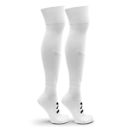 MARCY Sockapro Compression Soccer Socks Above the Knee with Patented Shin Guard Pocket for Adults, Shin Guard Not Included