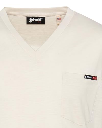 Schott NYC - Camiseta para Hombre, Off White, M