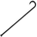 Night Watchman Walking Cane | Glass-Fiber-Reinforced Nylon Shaft | Classic Crook Handle | Adjustable Length | Rubber Toe | 39