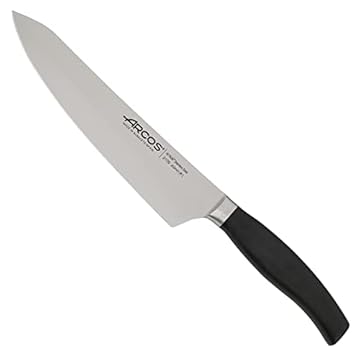 Arcos Coltello Chef Forgiato con Lama in Acciaio Inossidabile 200 mm – Manico Iniettato in Polipropilene POM, Ideale per Chef di Classe Mondiale – Nero, Serie Clara