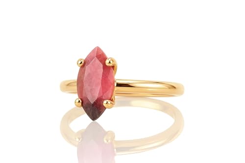 Bague rhodonite de fiançailles ou anniversaire de mariage unique