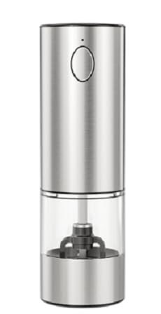 Bonsenkitchen Electric Salt and Pepper Grinder Set, 2 Pack Kitchen Automatic Salt & Pepper Mill Shakers with Adjustable Coarseness, Storage Base, 95ml Large Capacity, Battery Operated(Not Included)