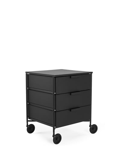 Kartell Mobil Mat, Mobile Contenitore, 3 cassetti, Nero opaco