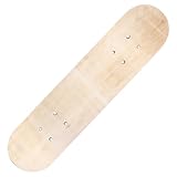 Licsaliwe Tabla de Skate, Madera Doble cóncava de 24 Pulgadas, Cubierta en Blanco de 7 para Arte DIY, diseño Personalizado