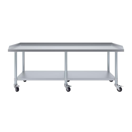 Image of AmGood Stainless Steel Equipment Stand with Undershelf + Casters, Heavy Duty, Commercial Grade, NSF Certified (24 inch Width x 72 inch Length + Casters)