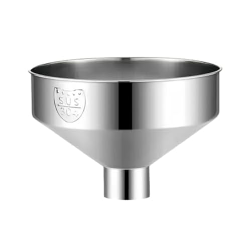 NICROSE 業務用 ロート じょうご 大口径 304ステンレス製 漏斗 耐久性 軽量 大型 充填 多機能 ディスペンサー オイル ワイン 家庭 キッチン用 ファンネル KTV バー ホテル レストラン 会場 冷たい飲み物店用 (上部口径は24cm下部口