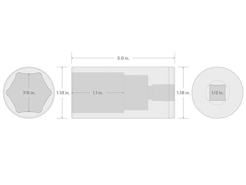 Image of TEKTON 1 /2 Inch Drive x 7 /8 Inch Deep 6-Point Socket | SHD23022