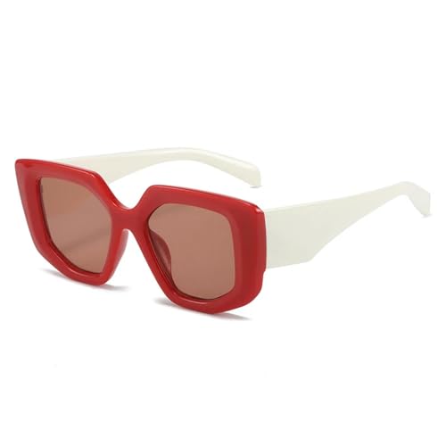Lunettes de soleil polygonales rétro aux verres colorés bleu rose et branches larges