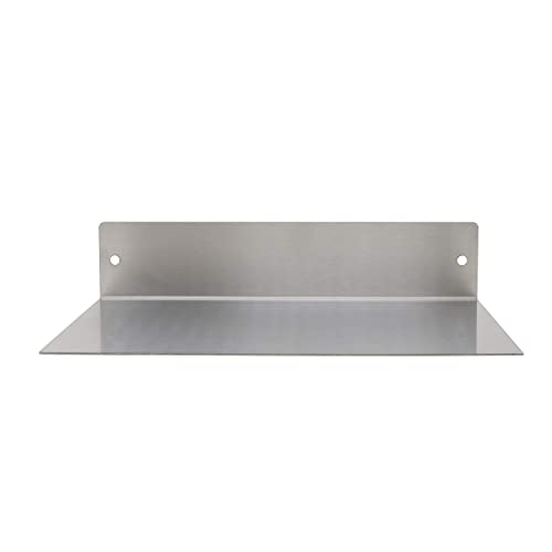 Buhbo Floating Shelf Wall Mounted (8 Inch X 12 Inch) Heavy Duty Industrial Modern, Brushed Stainless Steel #TOP3