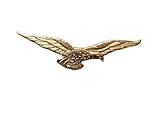  Aeronautica - Spilla da giacca in Oro Giallo 18 Kt (750 millesimi) - Brevetto - Pilota - Aereo- Aquila - Aeroplano - simbolo - stemma - logo - pins