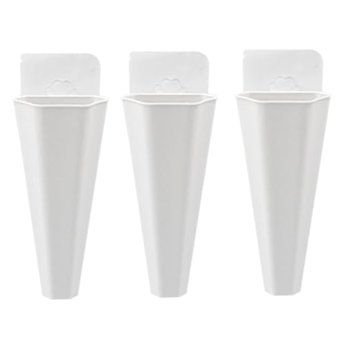 WEKADRIN 3 Pièces Pot de Fleurs Mural Hydroponique Lot de Jardinière Suspendue Blanche Décorative pour Maison Vase et Écologique pour Plantes Dintérieur