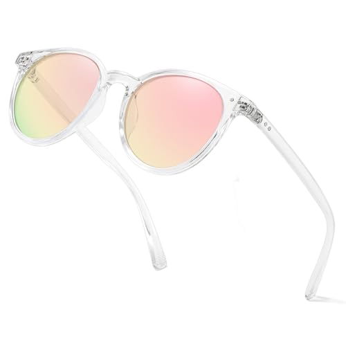 Image of Small Round Polarized Sunglasses for Women Men Compact Vintage Style UV400 Protection Classic Lightweight