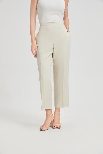 KYAL Women's High Waisted Stretchy Work Pants Straight Leg Business Office Trousers3