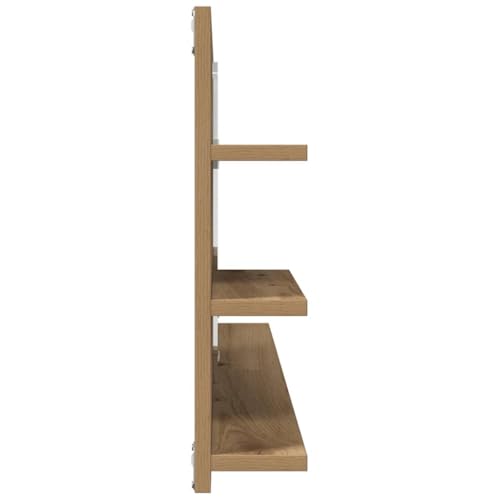 Miroir de salle de bain avec étagères chêne Artisan 90x45cm - 6