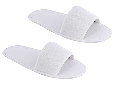 Adhvik Pack Of 3 Pair Free Size Open Toe Cloth Disposable Slippers For Home/Hotel/Spa, Party Guest, Salons, Hotels, Hospitals And Home And Travel Airline For Women (White)