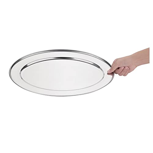 Soporte de servicio para banquetes Olympia k366 de 18" ovalado plata 2