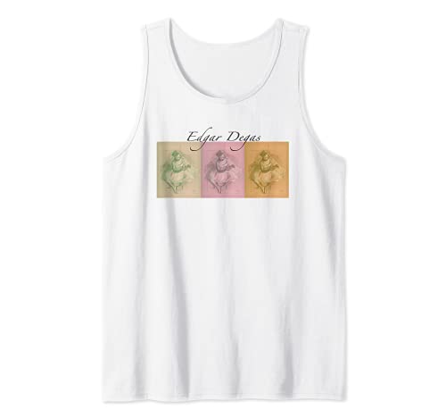 Dibujo de bailarín sentado Remixed de Edgar Degas Camiseta sin Mangas