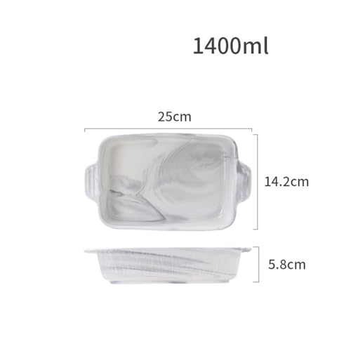Plato hondo de cerámica para horno con doble oreja para lasaña de 1400 ml 3