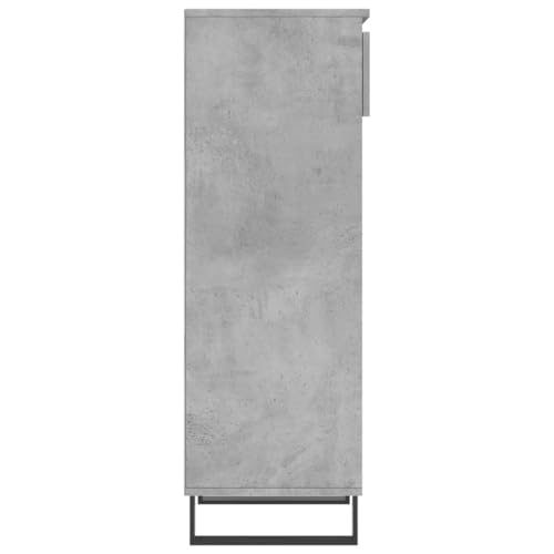 Estante de pasillo moderno tipo zapatero gris hormigón compacto 8