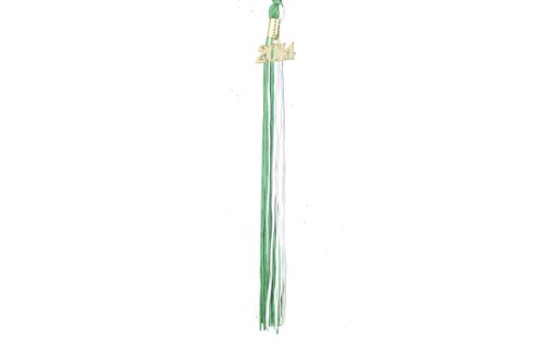 Graduation Tassel with 1988 Year Charm (Green and White)