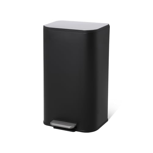 Caneca de Basura de Acero Inoxidable Negra 8 Galones