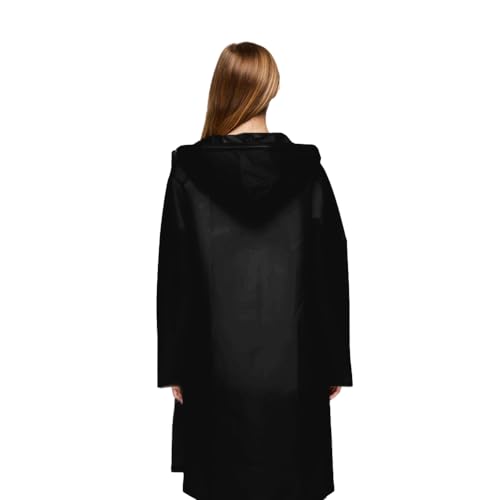 Voarge Eva Regenjacke Regenmantel für Erwachsene, für Damen und Herren Regenbekleidung Regencape Regenjacke Wasserdicht für Wandern Radfahren,XL, Schwarz