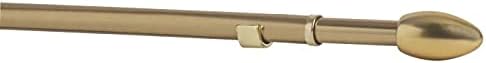 Brass / Silver Metal Extendable Café Rod 9 - 11mm (Antique Brass, 120 - 215cm)