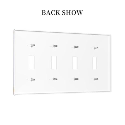 Decorative Light Switch Plate Covers Modern Ink Blue Green Marble Texure 4 Gang Light Switch Cover Plate Quad Toggle Wall Plate Switch Plate Cover for Kitchen Bathroom Home Decor