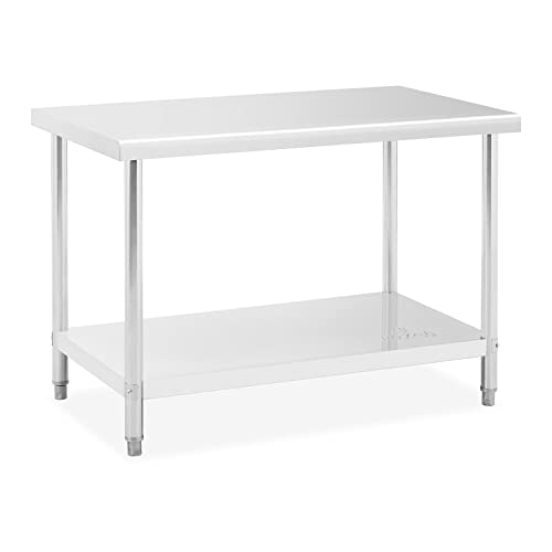 Royal Catering RCAT-120/70-NW Table de Travail INOX (120 x 70 x 85 cm, Capacité de Charge 115kg,...