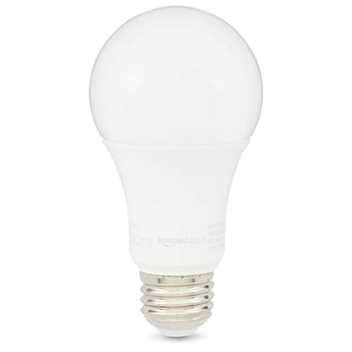 Image of Amazon Basics A19 LED Light Bulbs, 100W Equivalent, 15W Energy Efficient, E26 Standard Base, Daylight White 5000K, Non-Dimmable, 10,000 Hour Lifetime, 6-Pack
