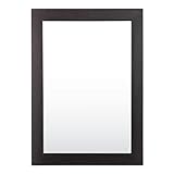 Live Deco Espejo de Pared, Rectangular 36.3 x 51.3 cm, Marco Café Chocolate, Diseño Moderno para Baño y Oficina.