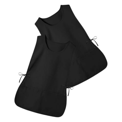 Tablier de barbier noir style gilet en polyester respirant