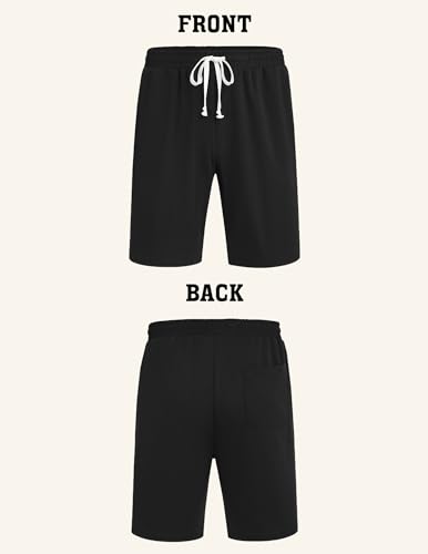 COOFANDY Men's Sweat Shorts 9" Drawstring Elastic Waist Gym Workout Shorts Casual Athletic Jogger Knit Shorts with Pockets3