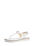 Michael Kors Women's Val Thong Sandal, Signature Coated Twill/Optic White, 11