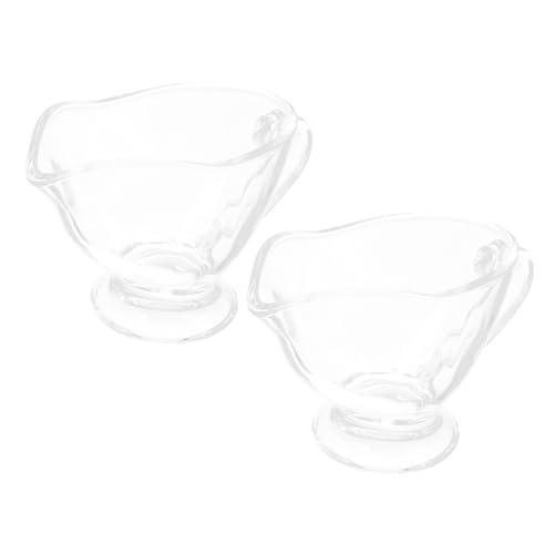 COLLBATH 2pcs Steak Sauce Boat Glass Sauce Jug Gravy Boats Condiment Boats Restaurant Condiment Gravy Pitcher Sauce Pitcher Sauce Cup Sauce Dispenser Gravy Serving Boat Gravy Sauce Boats