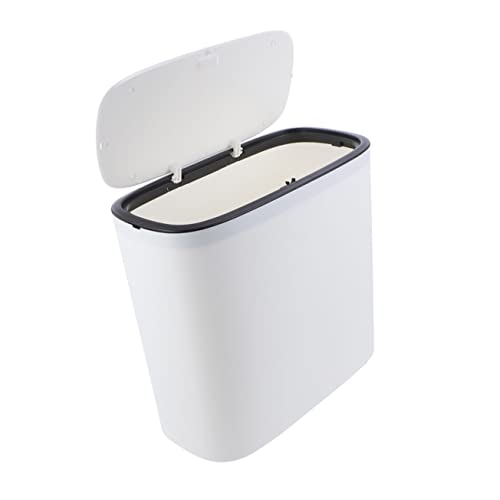 FONDOTIN Covered Ash-bin Large-Capacity Garbage Bucket Simple Style Trash Can Bathroom Trash Can Lid