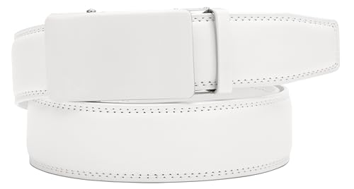 CHAOREN Mens Belt - Mens Ratchet Belt Leather 1 3/8" for Dress Pant - Micro Adjustable Belt Fit Everywhere